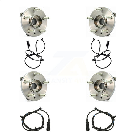 Front Rear Wheel Hub Bearing And ABS Sensor Kit For 2010 Ford Flex 3.5L with 4-Wheel K7S-103265