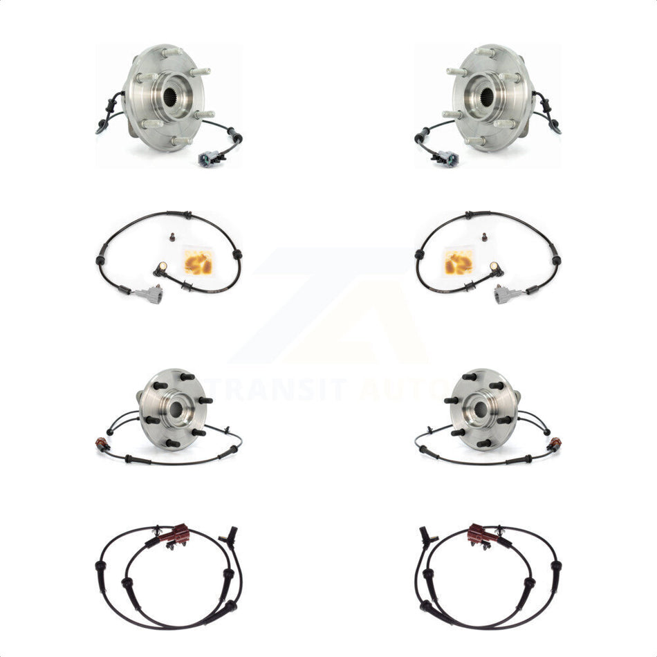Front Rear Wheel Hub Bearing Extra ABS Sensor Kit For INFINITI QX56 5.6L with 4-Wheel K7S-103274