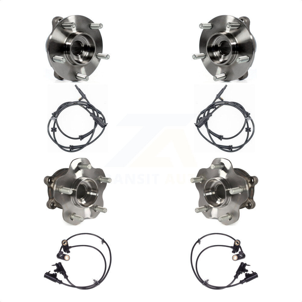 Front Rear Wheel Hub Bearing & ABS Sensor Kit For 2008-2010 INFINITI M35 M45 with Harness K7S-103278