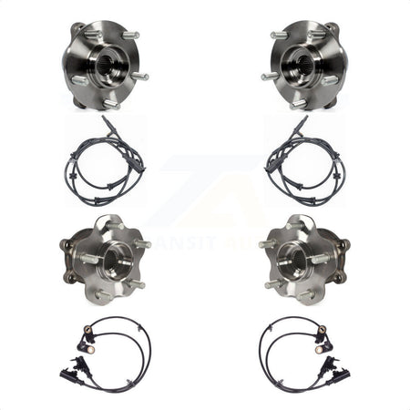 Front Rear Wheel Hub Bearing & ABS Sensor Kit For 2008-2010 INFINITI M35 M45 with Harness K7S-103278