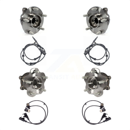 Front Rear Wheel Hub Bearing & ABS Sensor Kit For 2008-2010 INFINITI M35 M45 with Harness K7S-103279