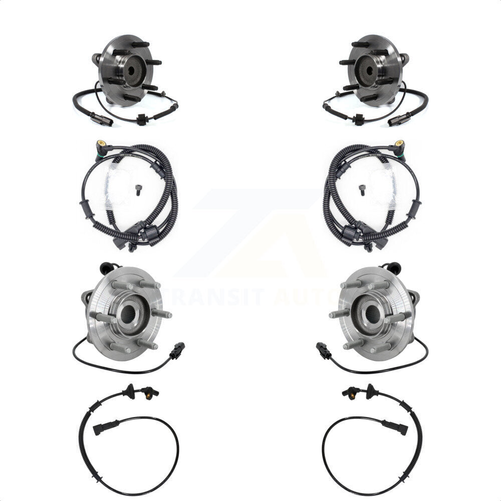 Front Rear Wheel Hub Bearing & Extra ABS Sensor Kit For Ford Expedition Lincoln Navigator K7S-103447