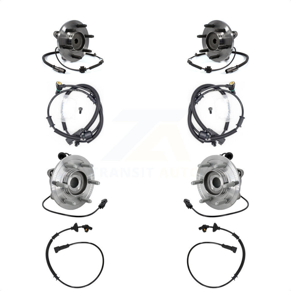 Front Rear Wheel Hub Bearing & Extra ABS Sensor Kit For Ford Expedition Lincoln Navigator K7S-103447
