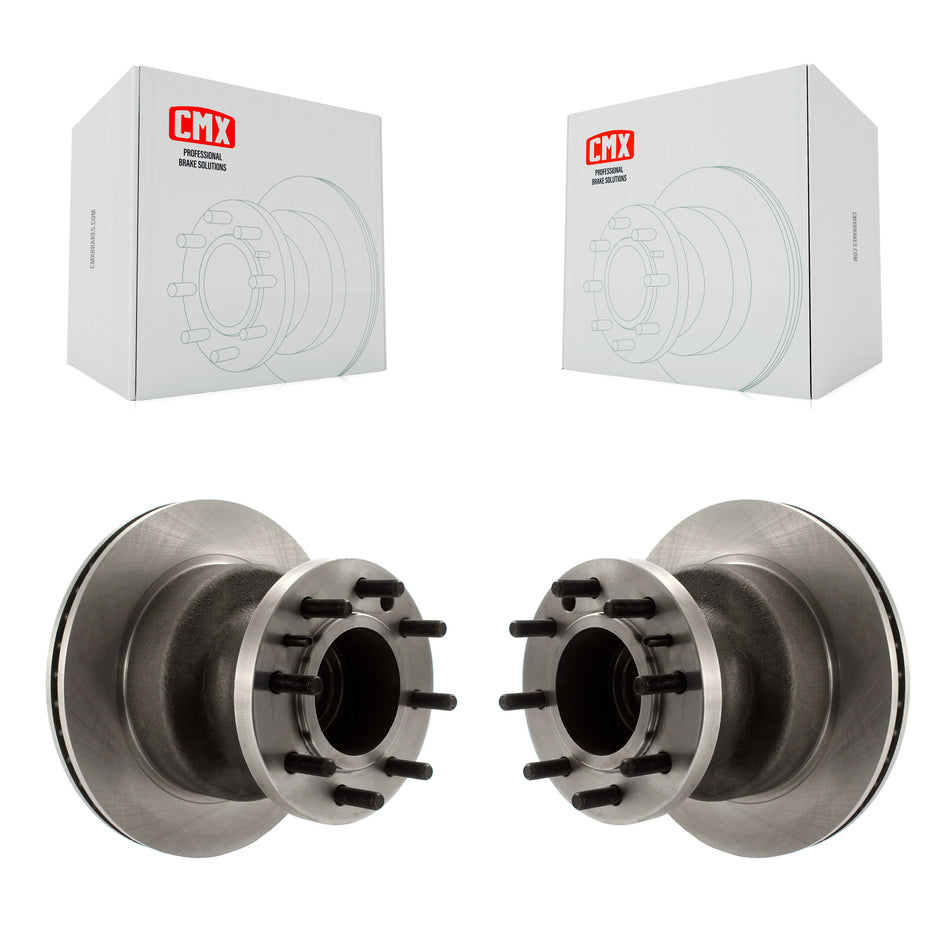 Front Disc Brake Rotors And Hub Assembly Pair For Ford E-350 Super Duty Econoline Club Wagon E-450 K8-100022