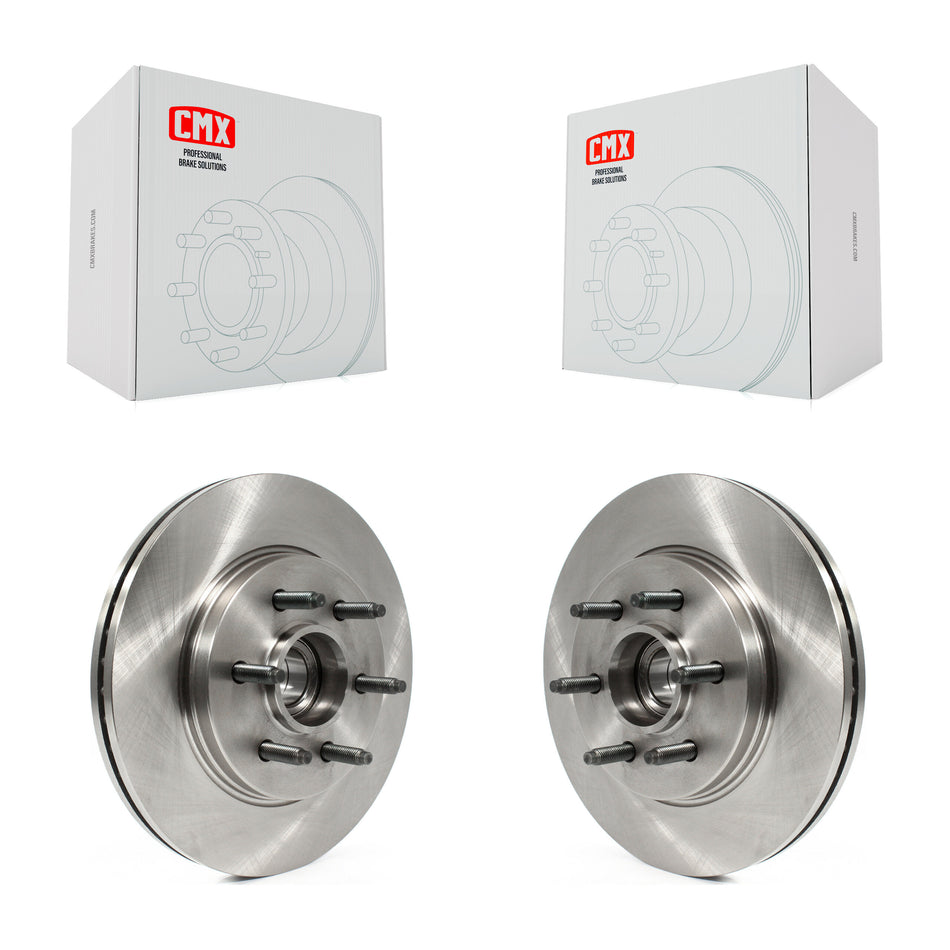 Front Disc Brake Rotors And Hub Assembly Pair For Ford F-150 Lincoln Mark LT With 6 Lug Wheels RWD K8-100035