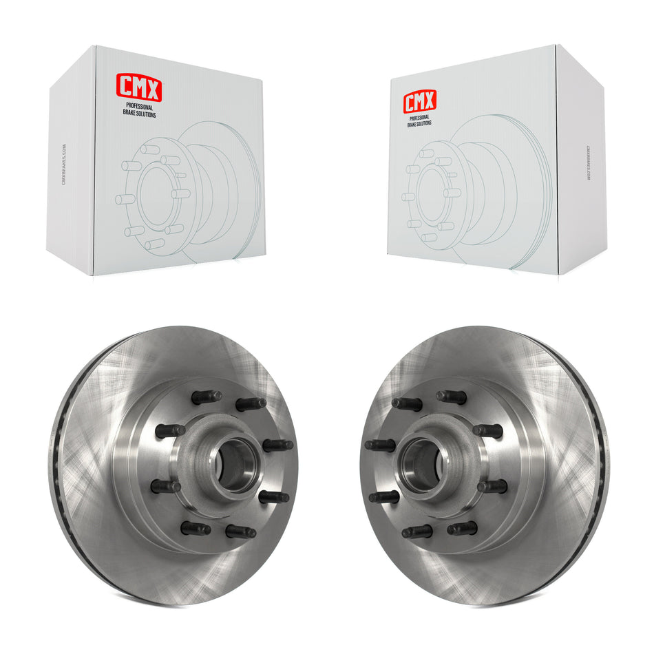 Front Disc Brake Rotors And Hub Assembly Pair For Ford E-350 Super Duty E-250 E-150 E-450 Econoline K8-100044