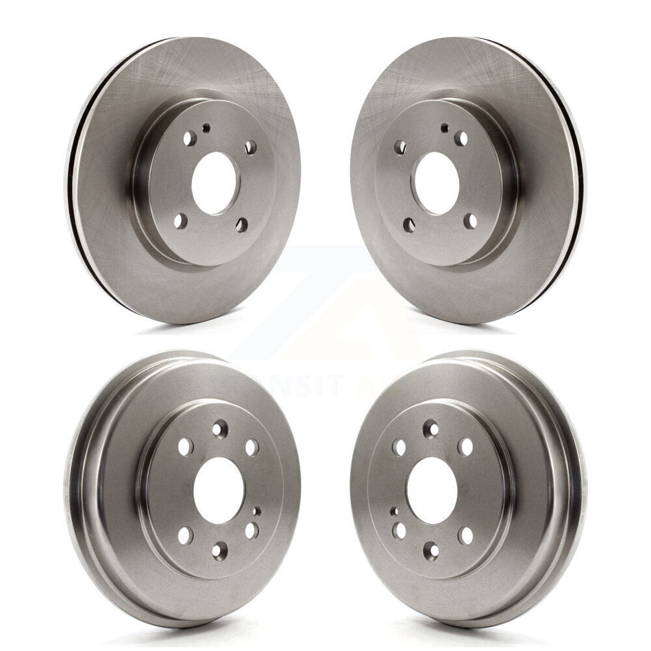 Front Rear Disc Brake Rotors Drums Kit For 2011-2014 Mazda 2 K8-101989