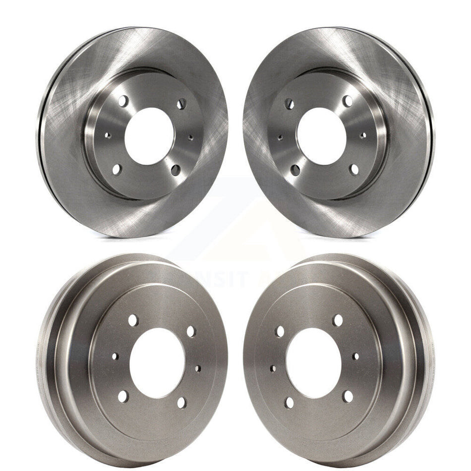 Front Rear Disc Brake Rotors Drums Kit For 2002-2006 Hyundai Elantra Drum rear brakes K8-102090