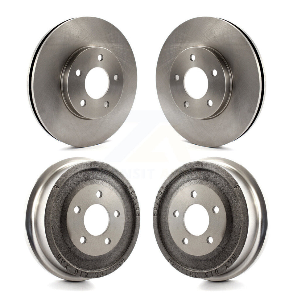 Front Rear Disc Brake Rotors Drums Kit For 2001-2005 Pontiac Aztek AWD with Drum rear brakes K8-102098