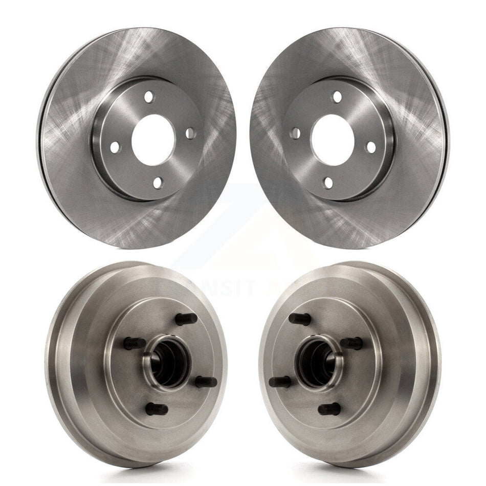 Front Rear Disc Brake Rotors Drums Kit For 2005-2007 Ford Focus Wheel Bearing Includes K8-102145