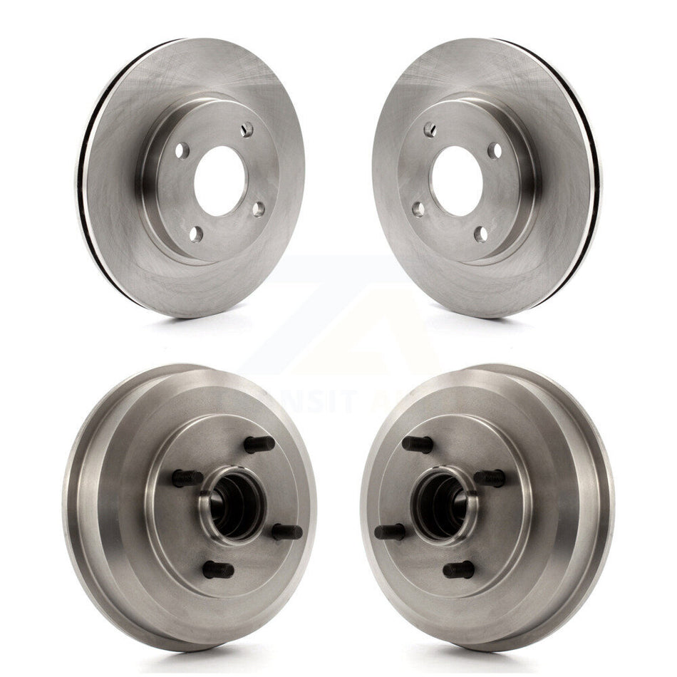 Front Rear Disc Brake Rotors Drums Kit For Ford Focus Wheel Bearing Includes K8-102146