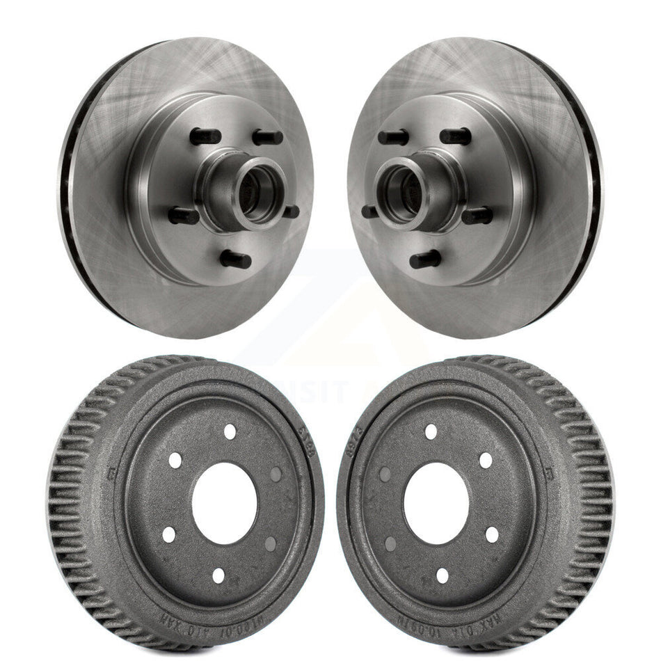 Front Rear Disc Brake Rotors Drums Kit For GMC Yukon RWD With 10" Diameter Drum 6 Lug Wheels K8-102186