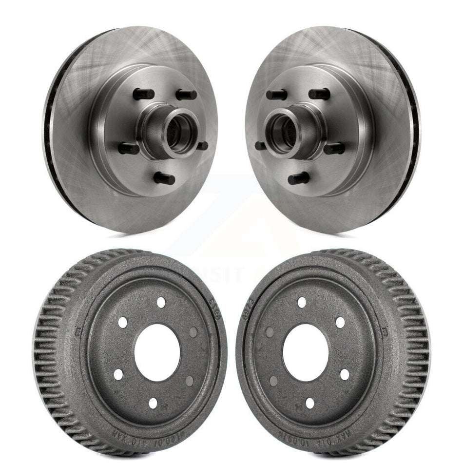 Front Rear Disc Brake Rotors Drums Kit For GMC Yukon RWD With 10" Diameter Drum 6 Lug Wheels K8-102186