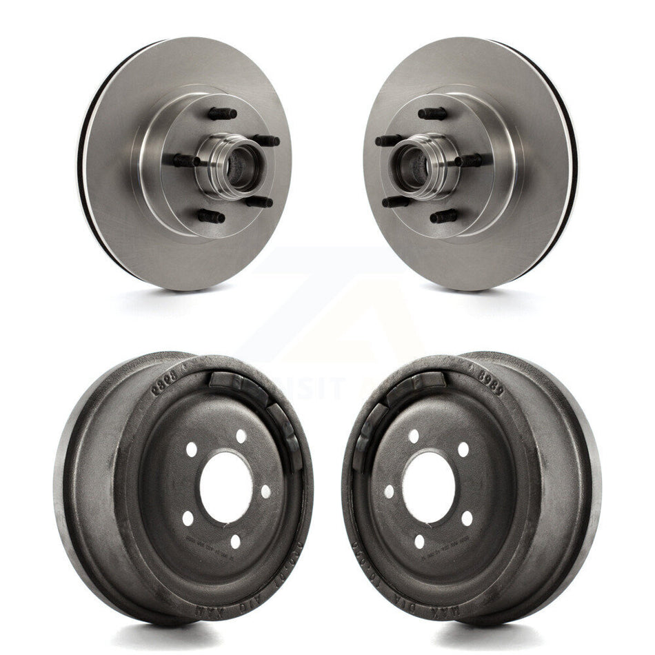 Front Rear Disc Brake Rotors Drums Kit For Ford Ranger With 10" Diameter Drum K8-102189