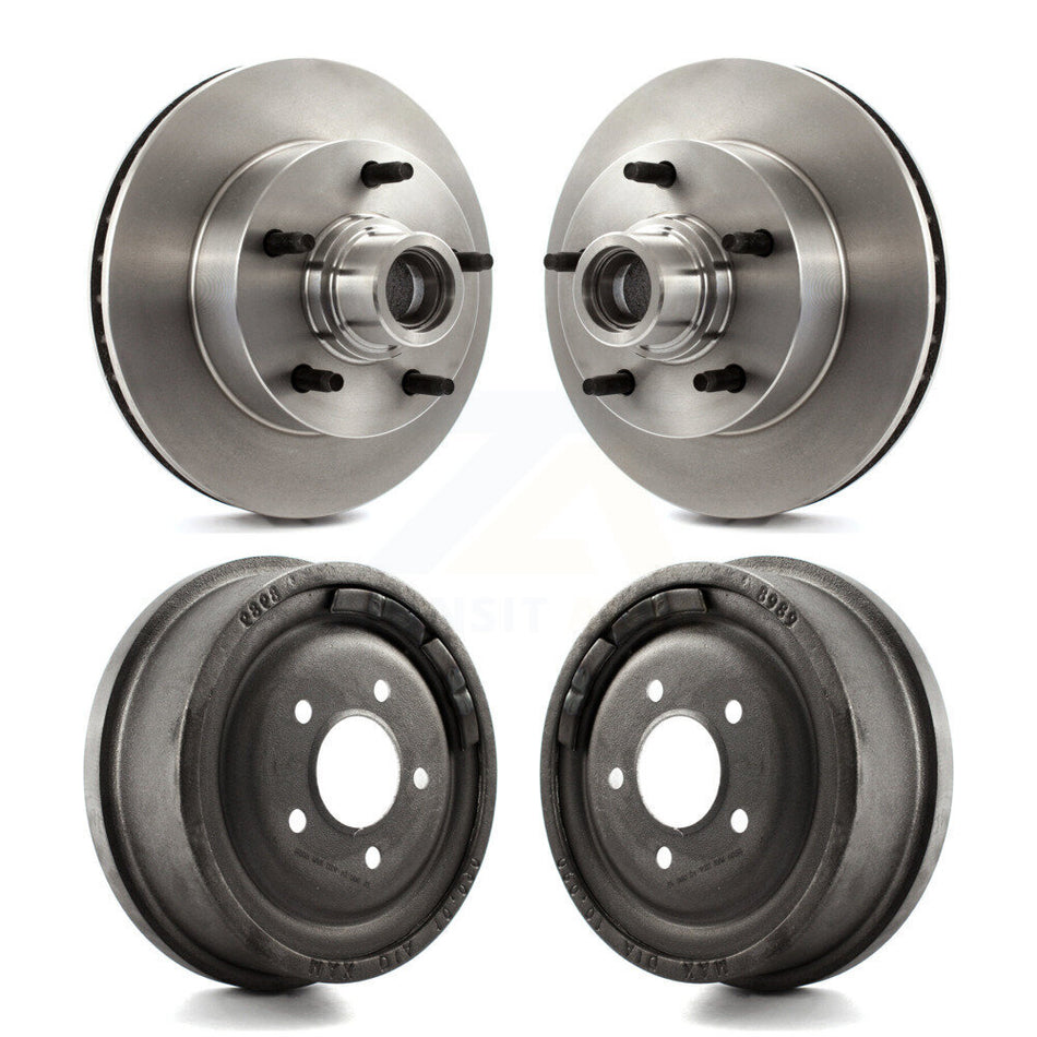 Front Rear Disc Brake Rotors Drums Kit For 1980-1983 Ford F-150 RWD With 10" Diameter Drum K8-102191