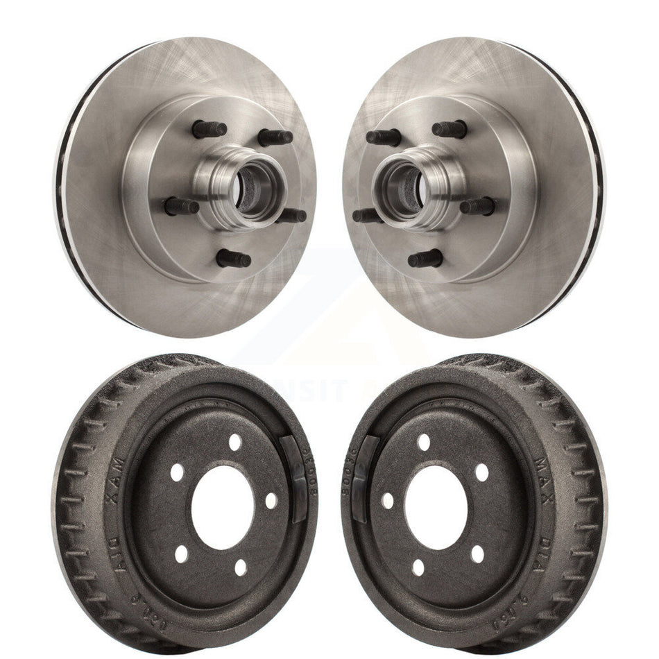 Front Rear Disc Brake Rotors Drums Kit For 1998-1999 Mazda B4000 RWD with 4-Wheel ABS With 9" Diameter Drum K8-102194