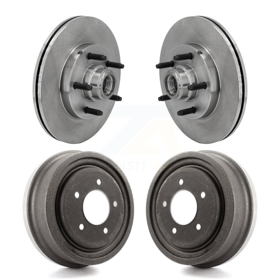 Front Rear Disc Brake Rotors Drums Kit For 1999 Ford F-150 RWD With 5 Lug Wheels 14mm Wheel Lugs K8-102212