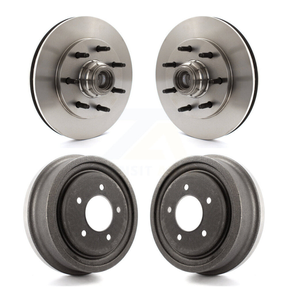 Front Rear Disc Brake Rotors Drums Kit For 1999 Ford F-150 RWD With 7 Lug Wheels 12mm Wheel Lugs 4 ABS K8-102213