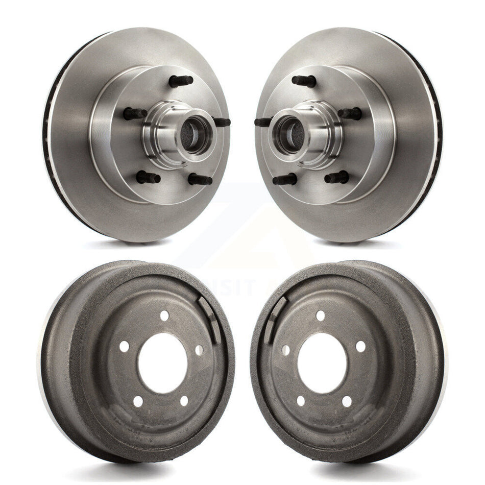 Front Rear Disc Brake Rotors Drums Kit For 1987-1993 Ford F-150 E-150 Econoline Club Wagon K8-102216