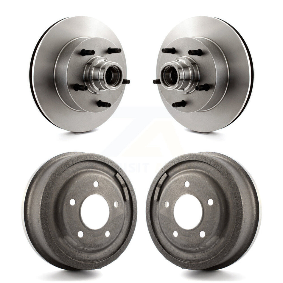Front Rear Disc Brake Rotors Drums Kit For Ford E-150 Econoline Club Wagon K8-102218