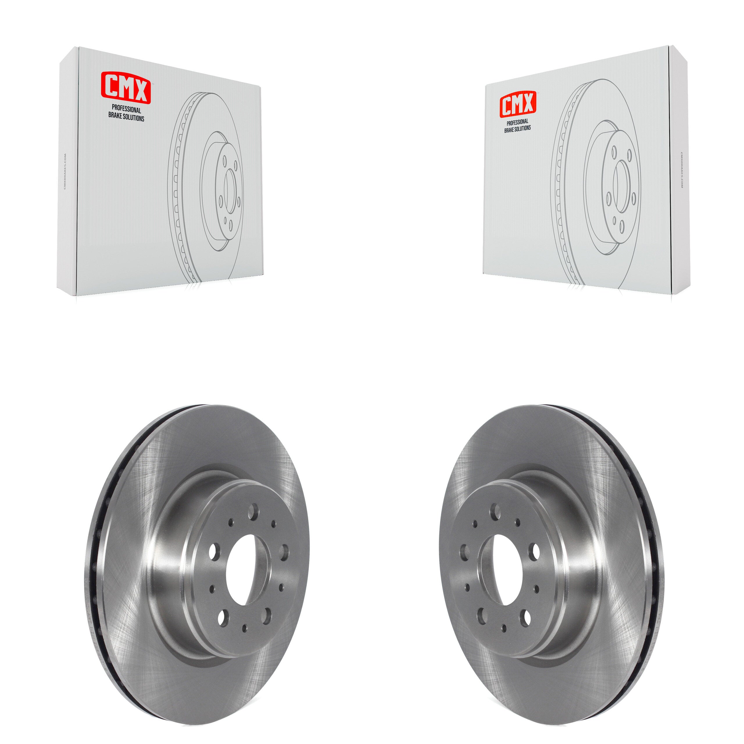 Front Disc Brake Rotors Pair For 2017-2022 Tesla 3 With Gray Painted Calipers K8-102376