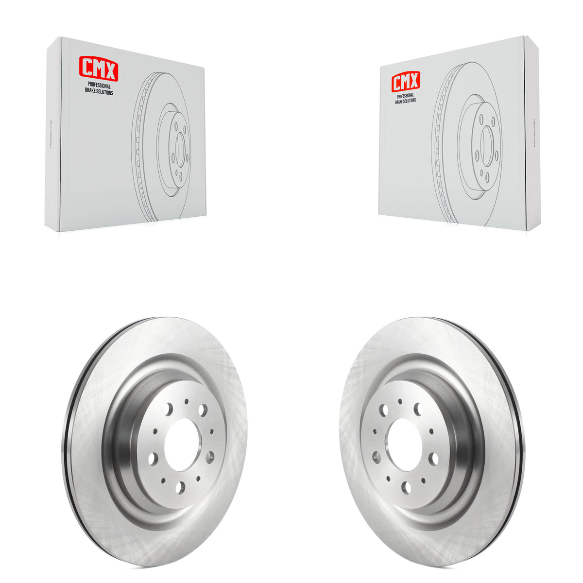 Rear Disc Brake Rotors Pair For 2017-2022 Tesla 3 With Gray Painted Calipers K8-102387