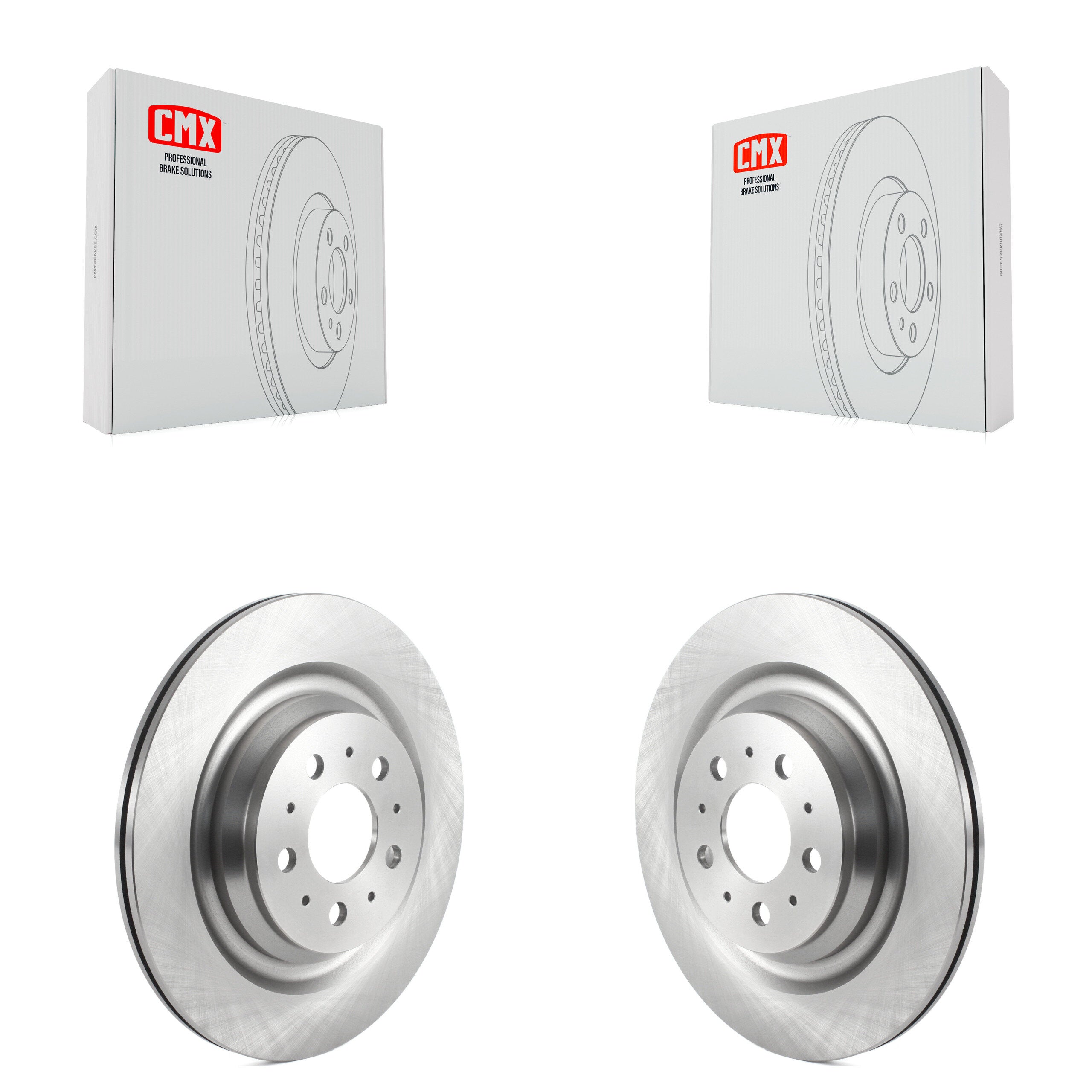 Rear Disc Brake Rotors Pair For 2017-2022 Tesla 3 With Gray Painted Calipers K8-102387