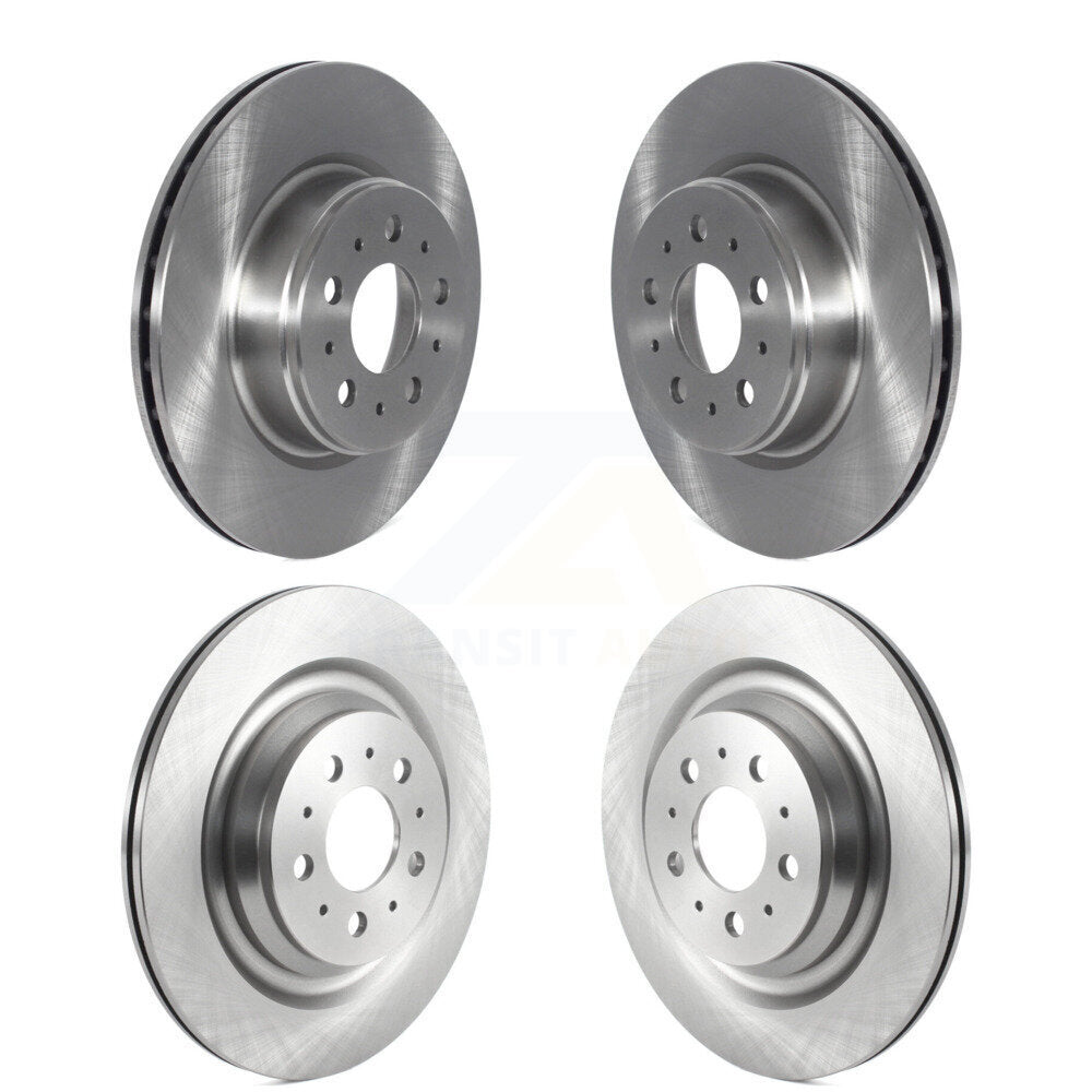 Front Rear Disc Brake Rotors Kit For 2017-2022 Tesla 3 With Gray Painted Calipers K8-102459