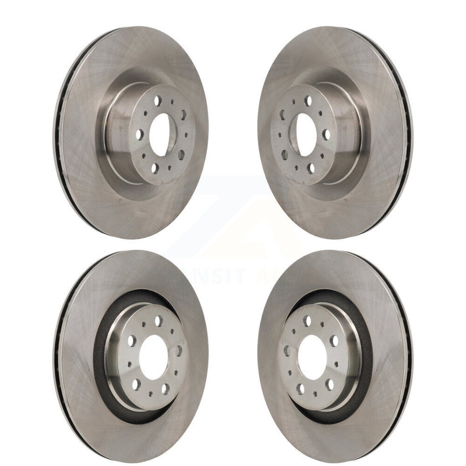 Front Rear Disc Brake Rotors Kit For 2020-2023 Tesla Y With Gray Painted Calipers K8-102570