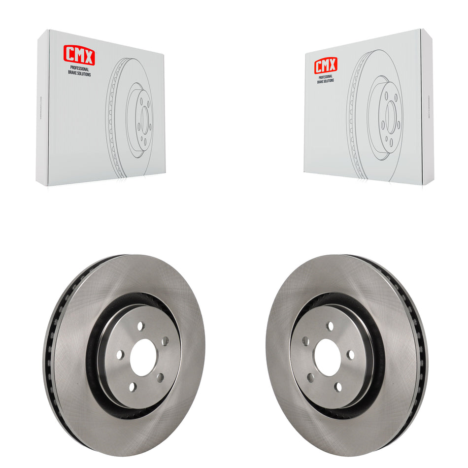 Front Disc Brake Rotors Pair For 2019-2024 Ford Edge 2.7L With Red Painted Calipers K8-102593
