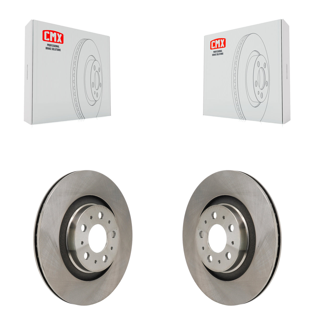 Rear Disc Brake Rotors Pair For 2020-2025 Tesla Y With Gray Painted Calipers K8-102655