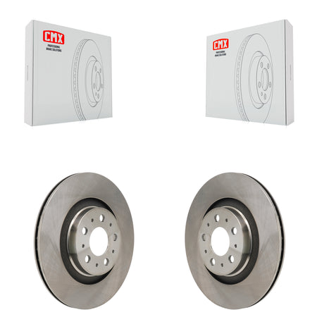 Rear Disc Brake Rotors Pair For 2020-2025 Tesla Y With Gray Painted Calipers K8-102655