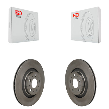 Rear Disc Brake Rotors Pair For 2020-2025 Tesla Y With Red Painted Calipers K8-102736