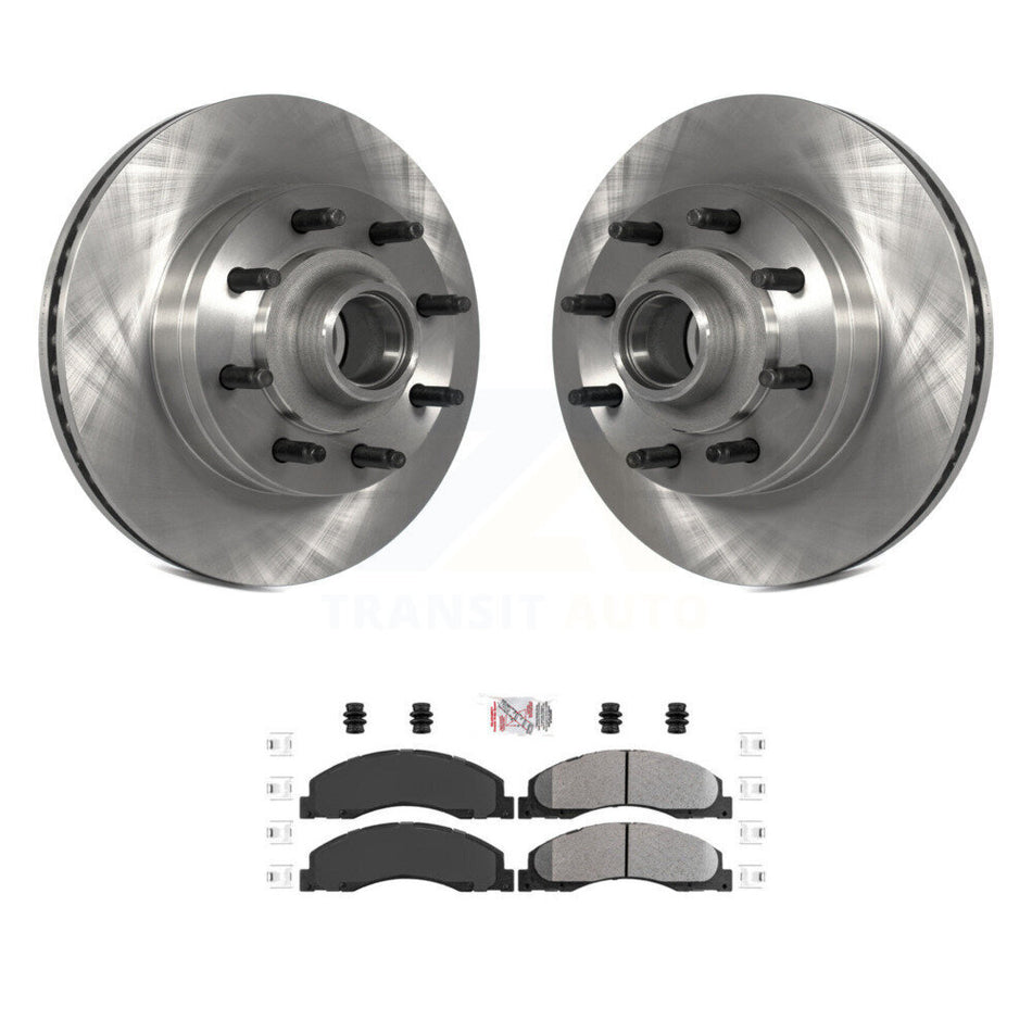 Front Disc Brake Rotors Semi-Metallic Pad Kit For Ford E-350 Super Duty E-250 E-150 E-450 K8A-100023