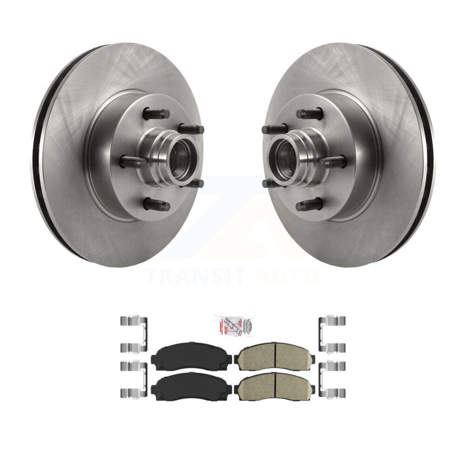 Front Disc Brake Rotors Hub Assembly And Ceramic Pads Kit For 2010-2011 Ford Ranger RWD K8A-100025