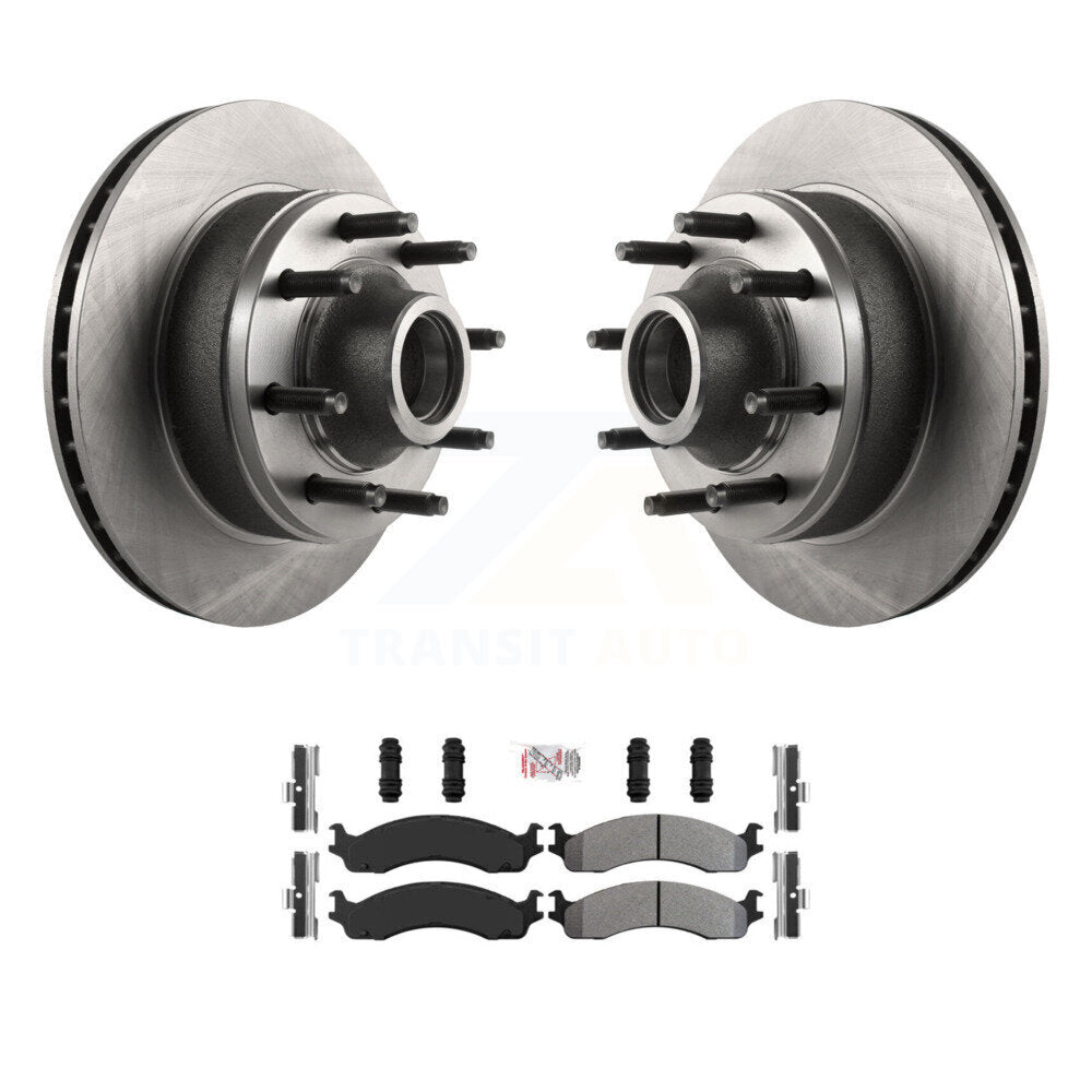 Front Brake Rotors & Semi-Metallic Pad Kit For Ford E-350 Super Duty E-250 Econoline Club K8A-100038