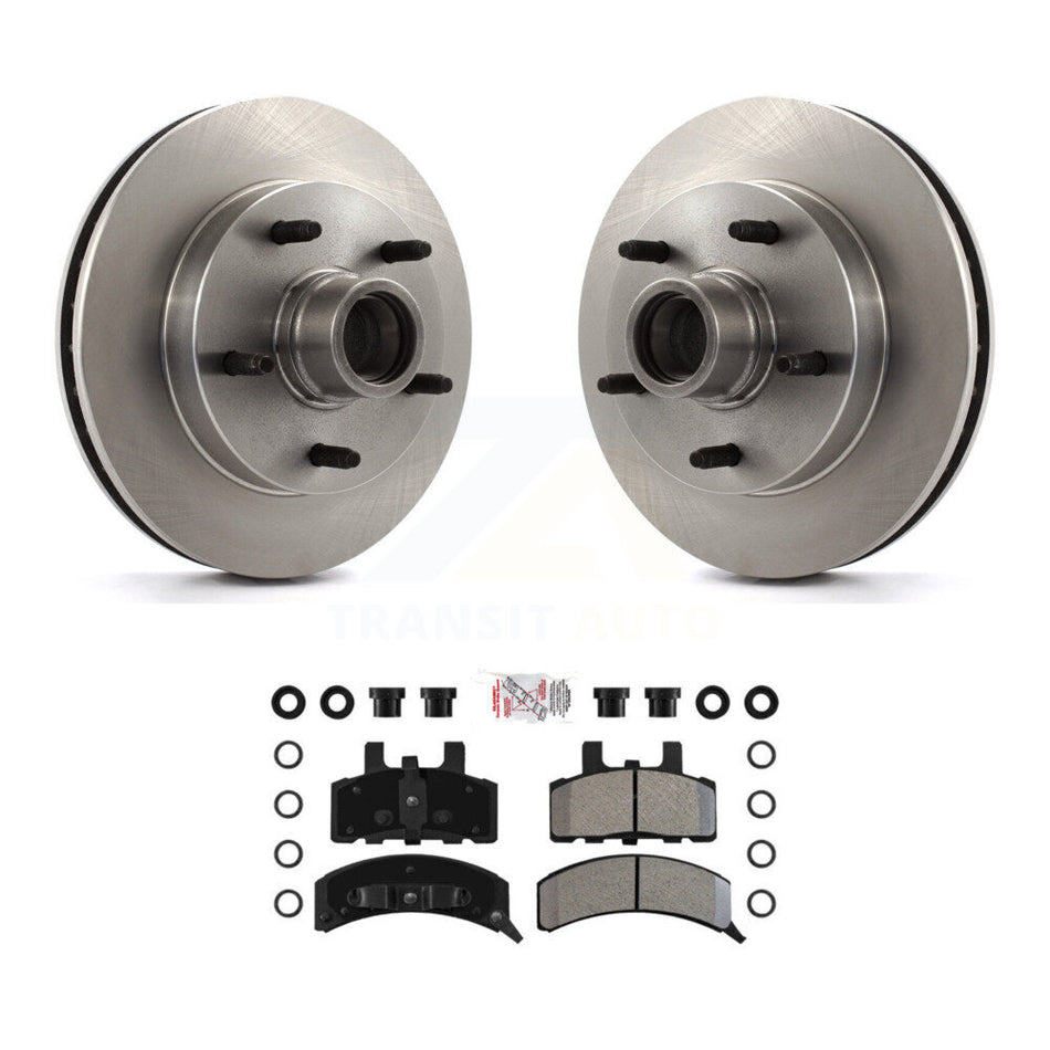 Front Disc Brake Rotors Hub And Semi-Metallic Pads Kit For 1994-1999 Dodge Ram 1500 RWD K8A-100040