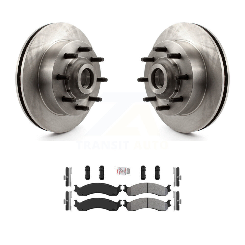 Front Disc Brake Rotors Hub Semi-Metallic Pad Kit For Dodge Ram 2500 3500 Van B3500 B2500 K8A-100049