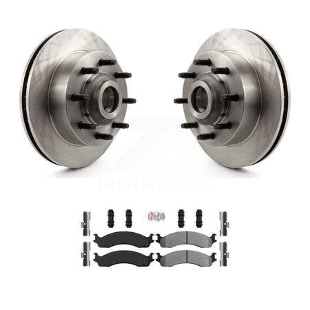 Front Disc Brake Rotors Hub Semi-Metallic Pad Kit For Dodge Ram 2500 3500 Van B3500 B2500 K8A-100049