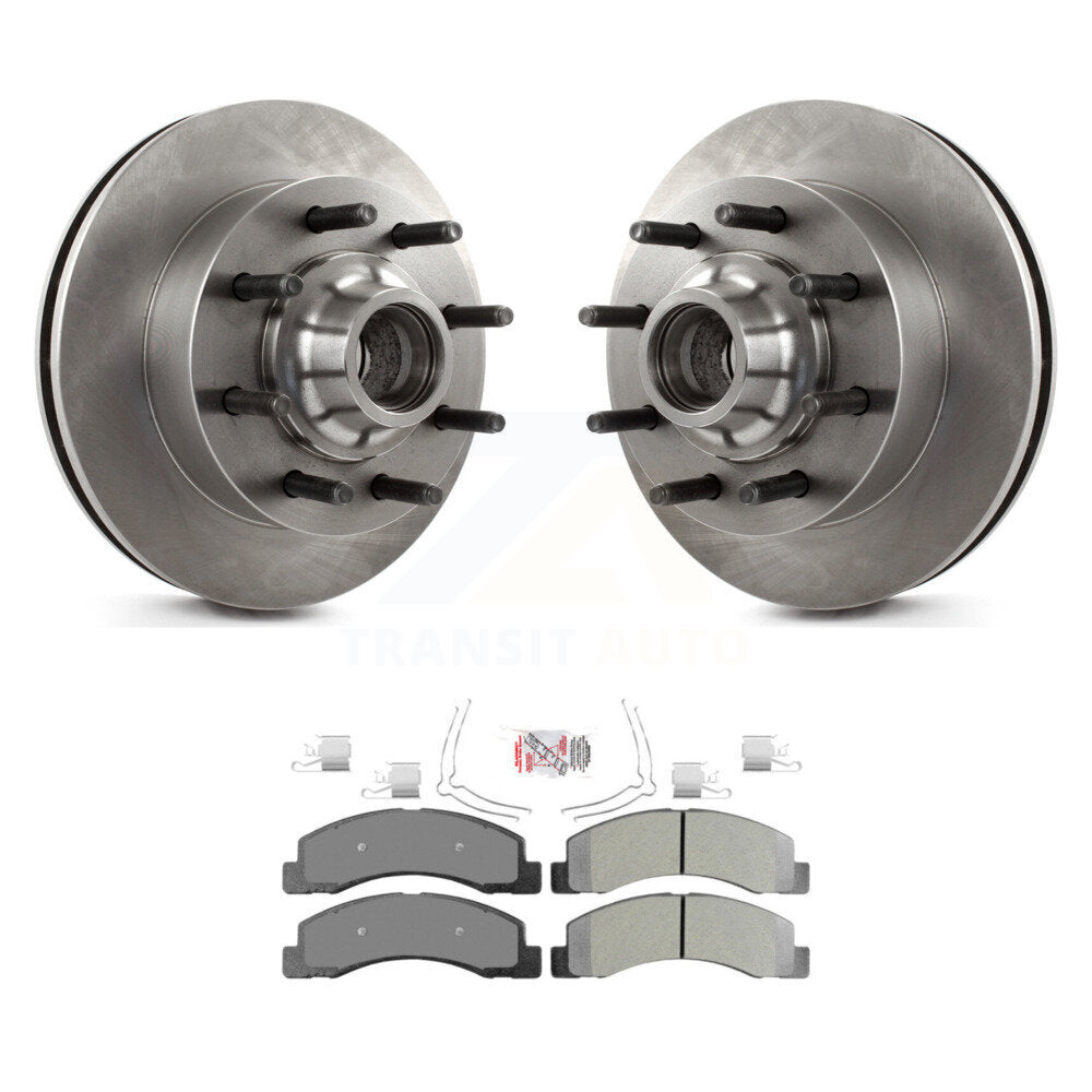 Front Disc Brake Rotors & Semi-Metallic Pad Kit For Ford F-350 Super Duty F-250 Excursion K8A-100068