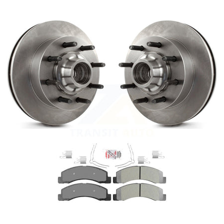 Front Disc Brake Rotors & Semi-Metallic Pad Kit For Ford F-350 Super Duty F-250 Excursion K8A-100068