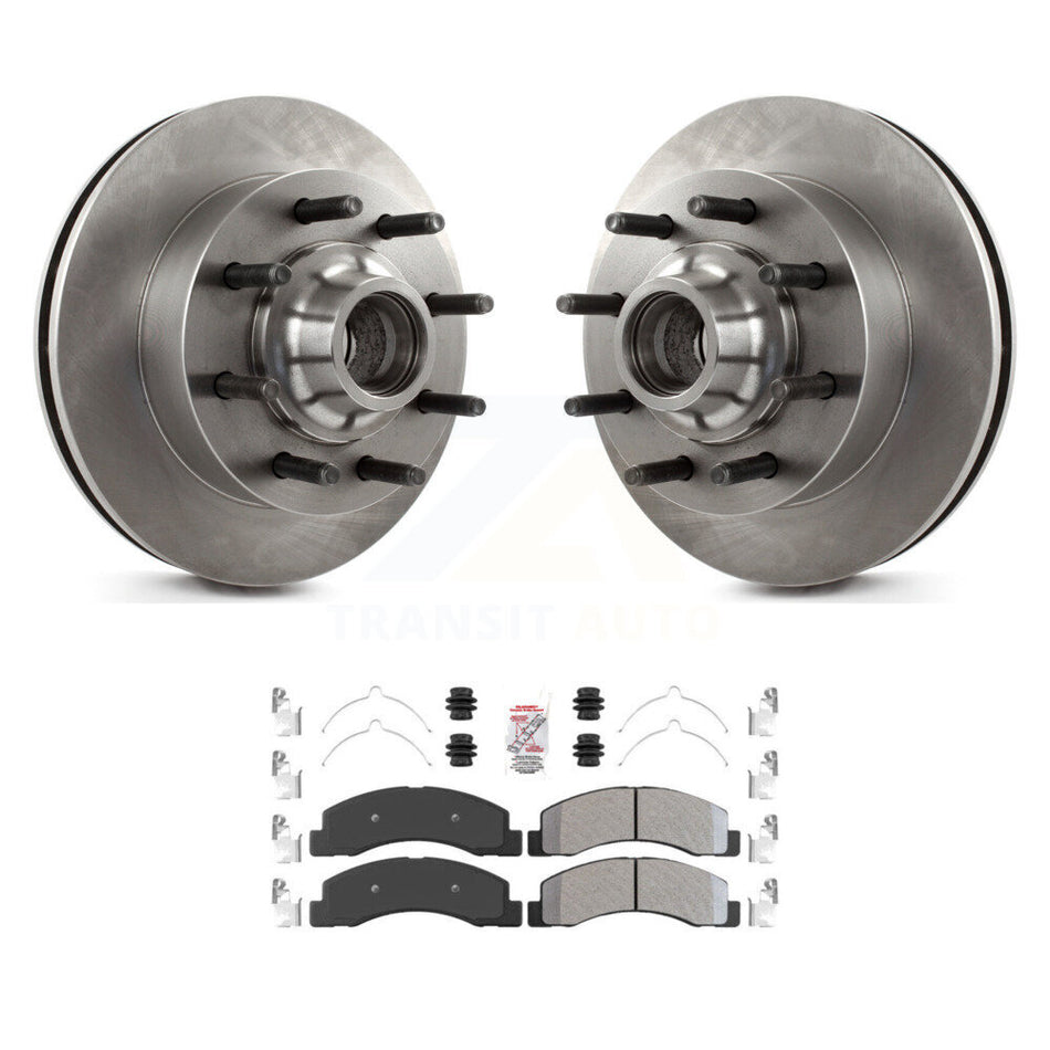 Front Disc Brake Rotors & Semi-Metallic Pad Kit For Ford F-350 Super Duty F-250 Excursion K8A-100069