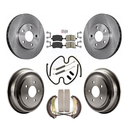 Front Rear Disc Brake Rotors Ceramic Pads And Drum Kit (7Pc) For Chevrolet Malibu K8A-100073