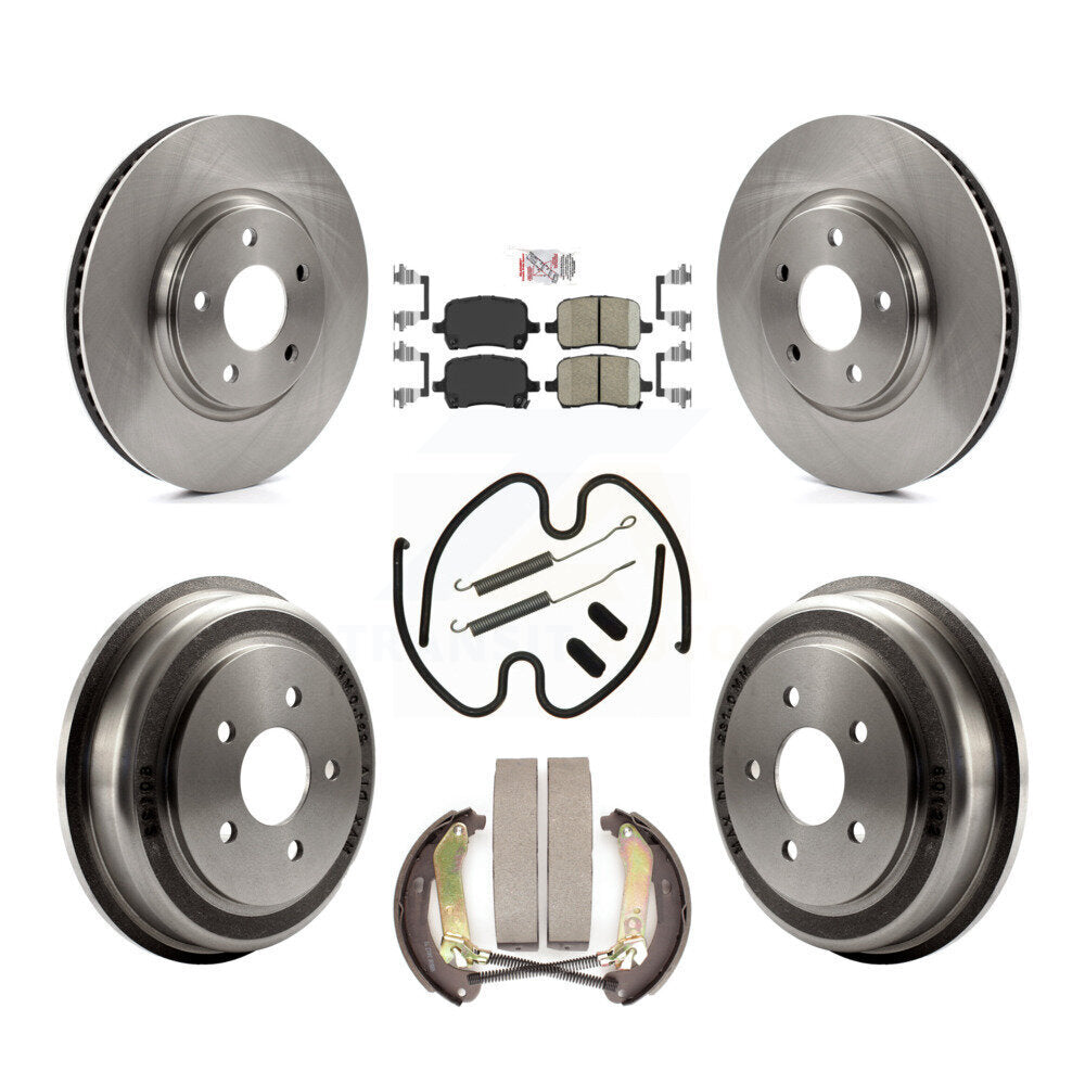 Front Rear Disc Brake Rotors Ceramic Pads And Drum Kit (7Pc) For Chevrolet Malibu K8A-100074