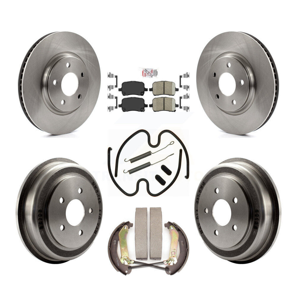 Front Rear Disc Brake Rotors Ceramic Pads And Drum Kit (7Pc) For Chevrolet Malibu K8A-100074