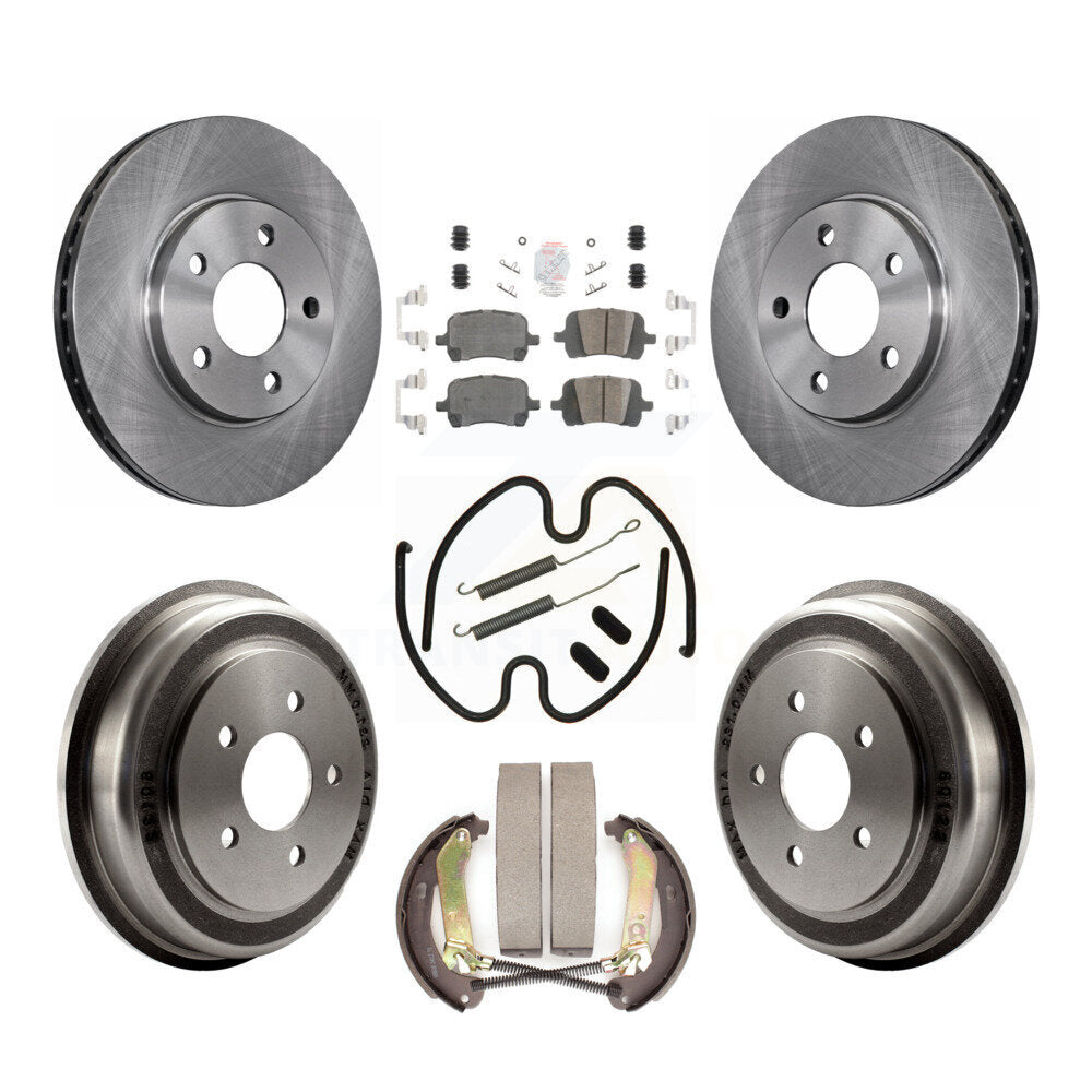 Front Rear Disc Brake Rotors Ceramic Pads And Drum Kit (7Pc) For Chevrolet Malibu K8A-100075