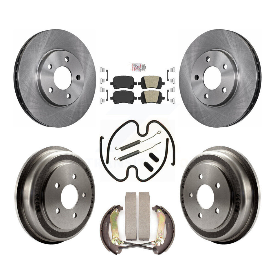 Front Rear Disc Brake Rotors Ceramic Pads And Drum Kit (7Pc) For Chevrolet Malibu K8A-100076