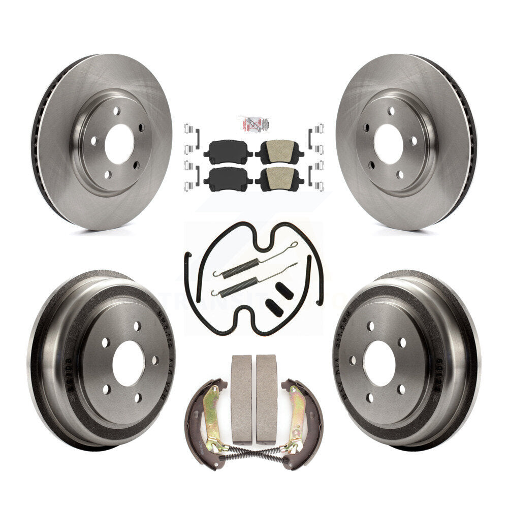 Front Rear Disc Brake Rotors Ceramic Pads And Drum Kit (7Pc) For Chevrolet Malibu K8A-100078