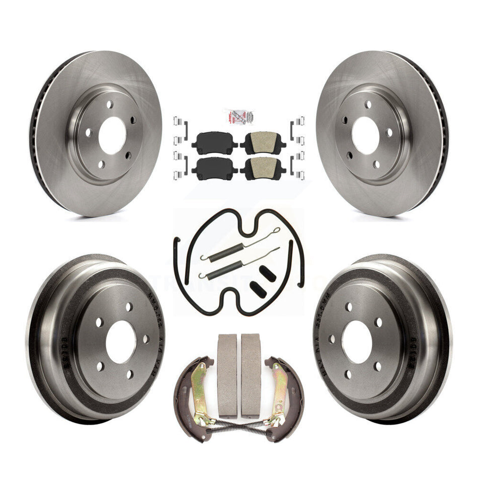 Front Rear Disc Brake Rotors Ceramic Pads And Drum Kit (7Pc) For Chevrolet Malibu K8A-100078