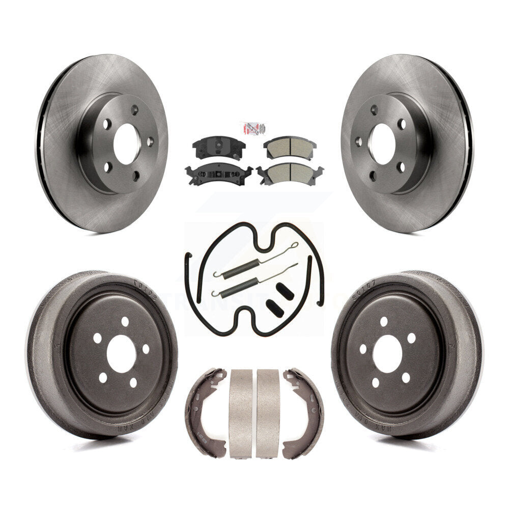 Front Rear Disc Brake Rotors Semi-Metallic Pads And Drum Kit (7Pc) For Chevrolet Cavalier K8A-100082